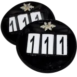 Kopfnummern Turnier Strass Glitzer Glatt + Lack Leder Braun Schwarz Glitzer Lack Fahrnummern Fahren