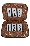 Turnier SET Kopfnummer Kopfnummern Clip Ros�gold Rosegold Glitzer Set m�glich Turnier Nummern
