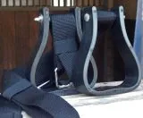 Western Steigb�gel Jugend + Riemen 11cm Kinder Westernsteigb�gel Nylon Steigb�gelriemen SET Schwarz