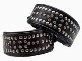 Nieten Glitzer Buffalo Lederhalsband Rubino NUR NOCH M 37-43 cm Halsband Leder Breit Nietenhalsband Strass