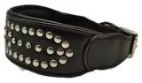 Nieten Glitzer Buffalo Lederhalsband Rubino NUR NOCH M 37-43 cm Halsband Leder Breit Nietenhalsband Strass