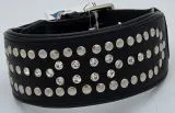 Nieten Glitzer Buffalo Lederhalsband Rubino NUR NOCH M 37-43 cm Halsband Leder Breit Nietenhalsband Strass