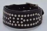 Nieten Glitzer Buffalo Lederhalsband Rubino NUR NOCH M 37-43 cm Halsband Leder Breit Nietenhalsband Strass