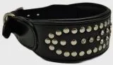 Nieten Glitzer Buffalo Lederhalsband Rubino NUR NOCH M 37-43 cm Halsband Leder Breit Nietenhalsband Strass