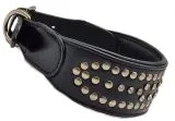 Nieten Glitzer Buffalo Lederhalsband Rubino NUR NOCH M 37-43 cm Halsband Leder Breit Nietenhalsband Strass
