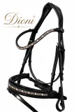Trense DIONI ergonomisch Genick Steg Patches Leder Schwarz Pony VB WB X Full Rose/ Champagner Beige Noriker