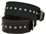 Lederhalsband Nieten Schwarz EXTRA BREIT M L XL mittel/ gro�e Nietenhalsband Braun unterlegt