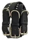 Lederhalsband Nieten Schwarz EXTRA BREIT M L XL mittel/ gro�e Nietenhalsband Braun unterlegt