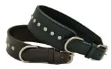 Lederhalsband Nieten Schwarz EXTRA BREIT M L XL mittel/ gro�e Nietenhalsband Braun unterlegt