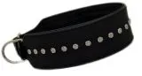 Lederhalsband Nieten Schwarz EXTRA BREIT M L XL mittel/ gro�e Nietenhalsband Braun unterlegt