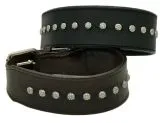 Lederhalsband Nieten Schwarz EXTRA BREIT M L XL mittel/ gro�e Nietenhalsband Braun unterlegt