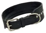 Lederhalsband Nieten Schwarz EXTRA BREIT M L XL mittel/ gro�e Nietenhalsband Braun unterlegt