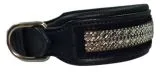 B WARE Lederhalsband Diamanti S XL Breit Glitzer Strass Glitzerhalsband Schwarz Halsband Hund Hohe Zugkraft B WARE