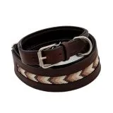 Lederhalsband INDIGO Leder Schwarz o Braun M L XL BREIT Perlen Indianer Halsband Leder Breit