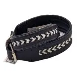Lederhalsband INDIGO Leder Schwarz o Braun M L XL BREIT Perlen Indianer Halsband Leder Breit
