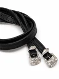 Sporenriemen Glitzer Nubuk-Leder Sporenriemchen PAAR Strass 1 Paar Schwarz