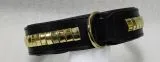 B - WARE !!! Hundehalsband DOLF Braun o Schwarz Gold Farben Messing Beschlge Leder B- WARE !!!!