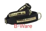 B - WARE !!! Hundehalsband DOLF Braun o Schwarz Gold Farben Messing Beschlge Leder B- WARE !!!!