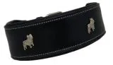 Lederhalsband Bulli Braun Schwarz Halsband Leder M L Hundemotiv Boxer Hund Halsband Leder