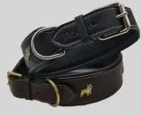 Lederhalsband Bulli Braun Schwarz Halsband Leder M L Hundemotiv Boxer Hund Halsband Leder