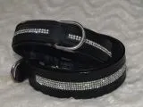 Hundehalsband Leder Schwarz Gr. M L XL Strass Extra Breit