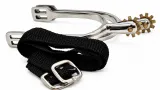 Sporen R�dchensporen Rad Sporen Silber / Gold - Farben incl Nylon Riemchen Radsporen