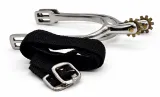 Sporen R�dchensporen Rad Sporen Silber / Gold - Farben incl Nylon Riemchen Radsporen