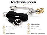 Sporen R�dchensporen Rad Sporen Silber / Gold - Farben incl Nylon Riemchen Radsporen