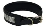 B -WARE Lederhalsband SALLY BREIT Glitzer LEDER NUR noch Gr. XL Halsband Leder REST RAUS PREIS 58-65 / 6,5 cm BREITE