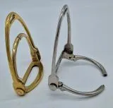 Steigbgel fr den Damensattel Side Saddle riding Klapp Bgel Silber / - oder Gold Farben Messing 10 cm Tritt