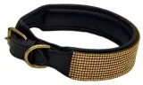 B WARE Hundehalsband Halsband FUNKY Glitzer Total M L XL EXTRA Breit Gold- oder Silberfarben LEDER