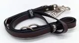 Lederleine 2,10 Meter Schwarz o Dunkel Braun o. London verstellbar Groe / Mittlere Hunde
