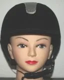 Samt Reithelm CE Siegel Gr. 61 Schwarz / Silberfarben