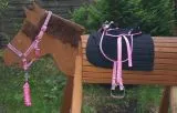 Sattelset Heidi auch fr Holzpferd Schwarz Rosa + Zubehr 8 10 12