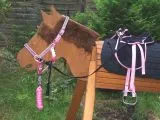 Sattelset Heidi auch fr Holzpferd Schwarz Rosa + Zubehr 8 10 12