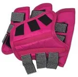 Transportgamaschen  ZOE  Rot Schwarz Rosa / Pink Minishetty oder Shetty / Welsh 600 Denier / Fleece