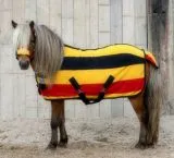 SET Abschwitzdecke + Halfter 60 70 80 90 100 110 cm MS + Shetty Stripes Gray