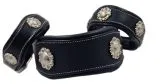 Halsband Wave Sonne Conchos Braun o Schwarz WEICH unterlegt S M XL Leder genht