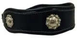 Halsband Wave Sonne Conchos Braun o Schwarz WEICH unterlegt S M XL Leder genht