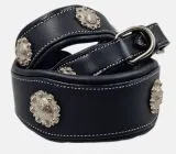 Halsband Wave Sonne Conchos Braun o Schwarz WEICH unterlegt S M XL Leder genht