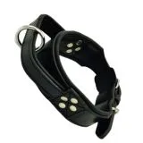 Halsband Halt´i Leder Schwarz Haltegriff WEICH unterlegt M L XL Breit Lederhalsband mit Griff Haltehalsband