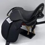 Ledersattel Sattel Beauty Schwarz 14 15 Zoll + 5 X Kopfeisen verstellbar Mono Sattel Shetty Glitzer Welsh Kindersattel Schwarz Leder