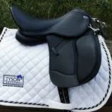 Ledersattel Sattel Beauty Schwarz 14 15 Zoll + 5 X Kopfeisen verstellbar Mono Sattel Shetty Glitzer Welsh Kindersattel Schwarz Leder