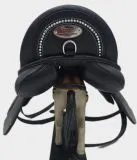 Ledersattel Sattel Beauty Schwarz 14 15 Zoll + 5 X Kopfeisen verstellbar Mono Sattel Shetty Glitzer Welsh Kindersattel Schwarz Leder