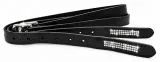 Steigb�gelriemen Glitzer Kinder Riemen kurz 100 110 120 cm Schwarz Glitzersteigb�gelriemen Strass Leder