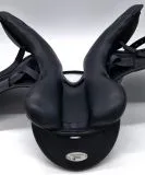 Sattel Ledersattel  BLACK Schwarz 14 15 Zoll + Kopfeisen verstellbar Monoblatt Sattel Shetty Welsh A Kindersattel Ponysattel