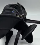 Sattel Ledersattel  BLACK Schwarz 14 15 Zoll + Kopfeisen verstellbar Monoblatt Sattel Shetty Welsh A Kindersattel Ponysattel