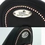 Ledersattel Anna Ros�gold Glitzer 14 / 15 Zoll Kopfeisen verstellbar Monosattel Sattel Shetty Welsh Sattel aufges. Kniepauschen