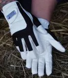 Reithandschuhe Schwarz Wei XXS XS S M L Kunstleder + Netz Handschuhe Damen Kinder Reiterhandschuhe