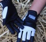 Reithandschuhe Schwarz Wei XXS XS S M L Kunstleder + Netz Damen Kinder Handschuhe Kunstleder